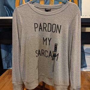 Torrid "Pardon my Sarcasm" Pullover Sweater